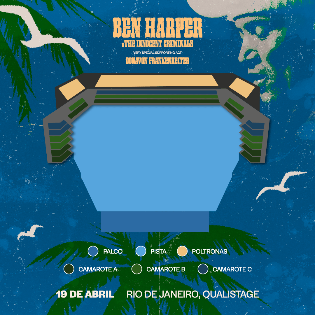 mapa Ben Harper no Rio de Janeiro